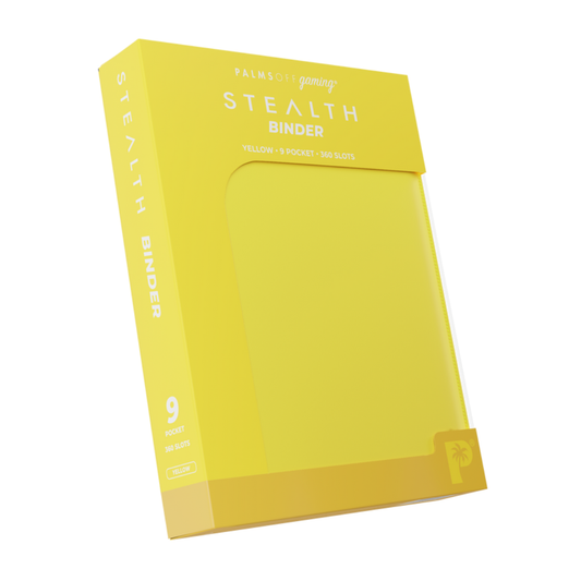 Palms Off Gaming STEALTH 9-Pocket Zip Trading Card Binder in Yellow – holds 360 cards