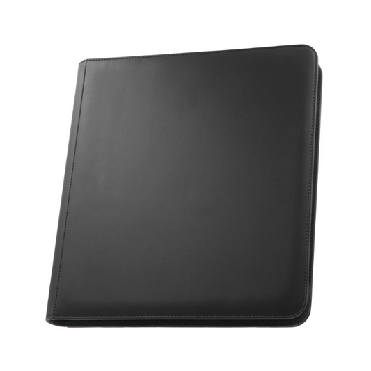 Palms Off Gaming STEALTH 12-Pocket Zip Trading Card Binder – Black with zipper and side-loading pockets