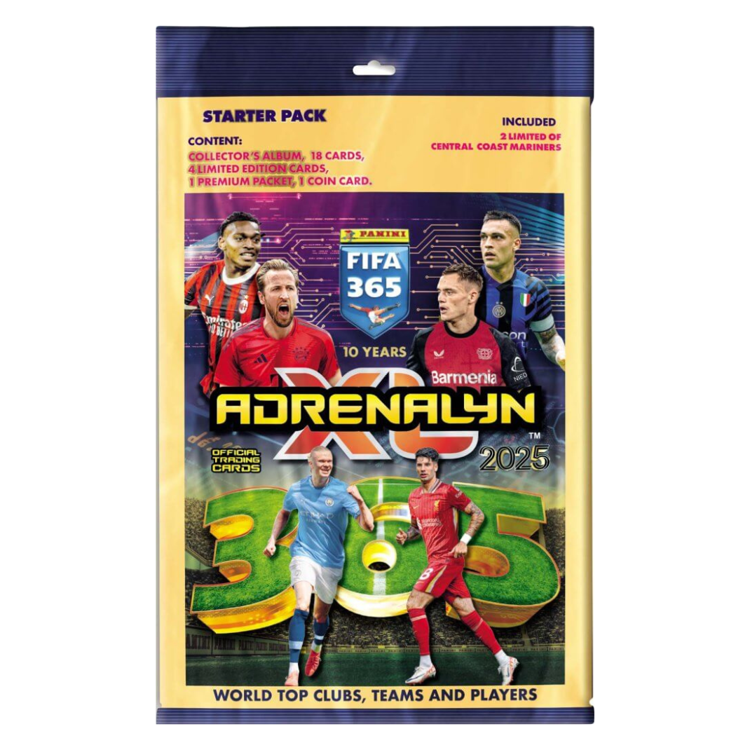 Panini FIFA 365 Adrenalyn XL 2025 Soccer Cards Starter Pack — booster packs, limited edition card and collector binder
