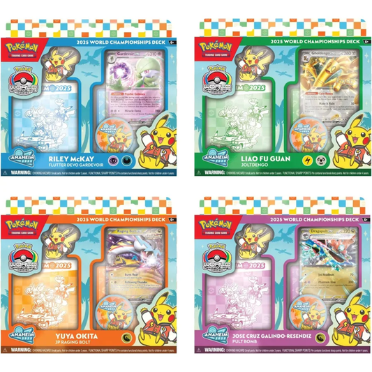 Pokemon TCG 2025 World Championships Deck assorted 60 card champion replica Gardevoir ex Gholdengo ex Raging Bolt ex Dragapult ex officially licensed sealed