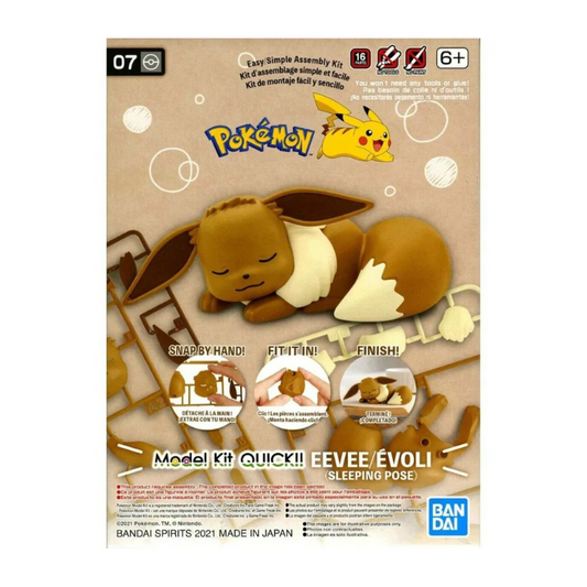 Bandai Pokémon Model Kit Quick!! 07 Eevee Sleeping Pose G5061937 snap-fit figure in resting position