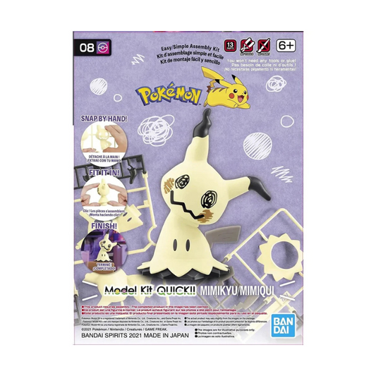 Bandai Pokémon Model Kit Quick!! 08 Mimikyu G5062141 snap-fit figure in Pikachu disguise