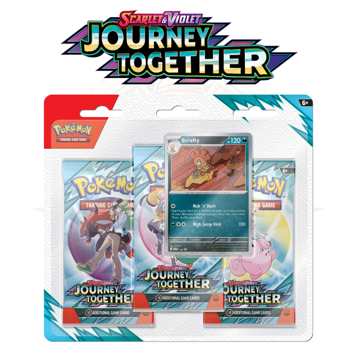 Pokémon TCG - Scarlet & Violet 9 Journey Together Three Booster Blister - Scrafty