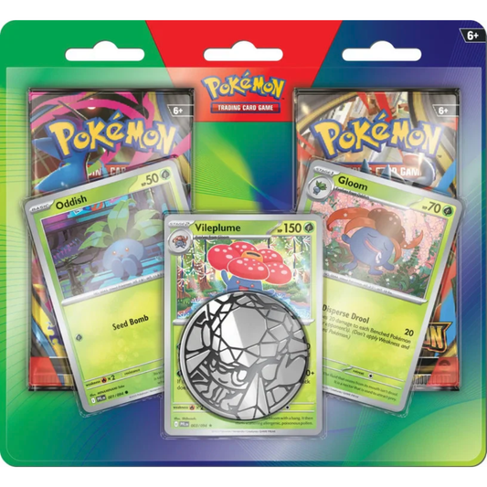 Pokemon TCG Enhanced 2-Pack Blister Oddish Gloom Vileplume Phantasmal Flames reprint promo cards 2 booster packs sealed - Hobby Collectors Australia