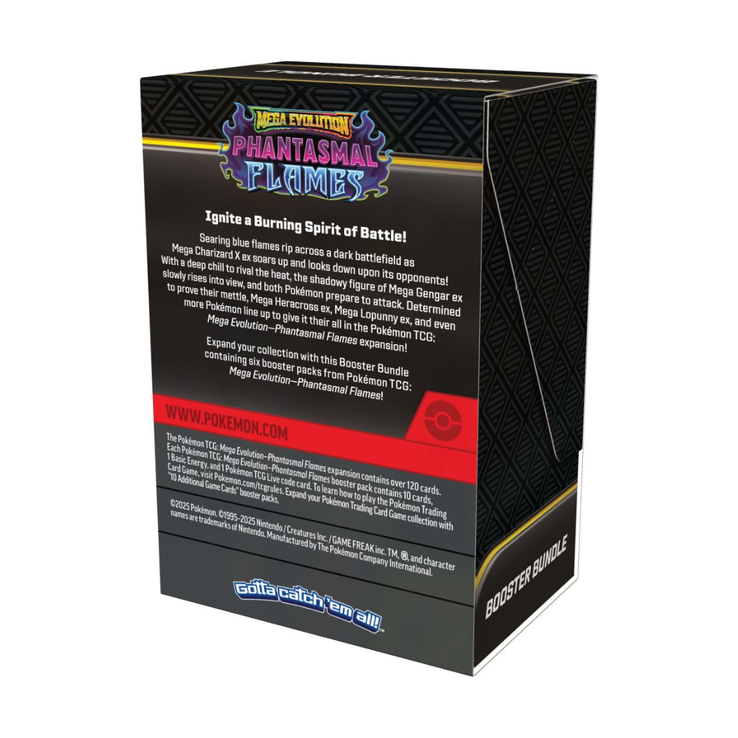 Pokémon TCG: Mega Evolution – Phantasmal Flames Booster Bundle featuring booster packs