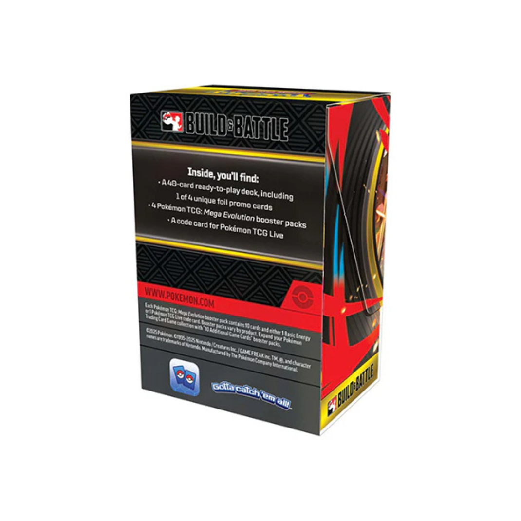 Pokémon TCG Mega Evolution Build & Battle Box – 40-card ready-to-play deck plus 4 booster packs and code card