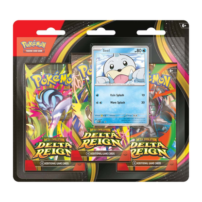 Pokémon TCG: Mega Evolution — Delta Reign Three-Booster Blister [ME06] Front