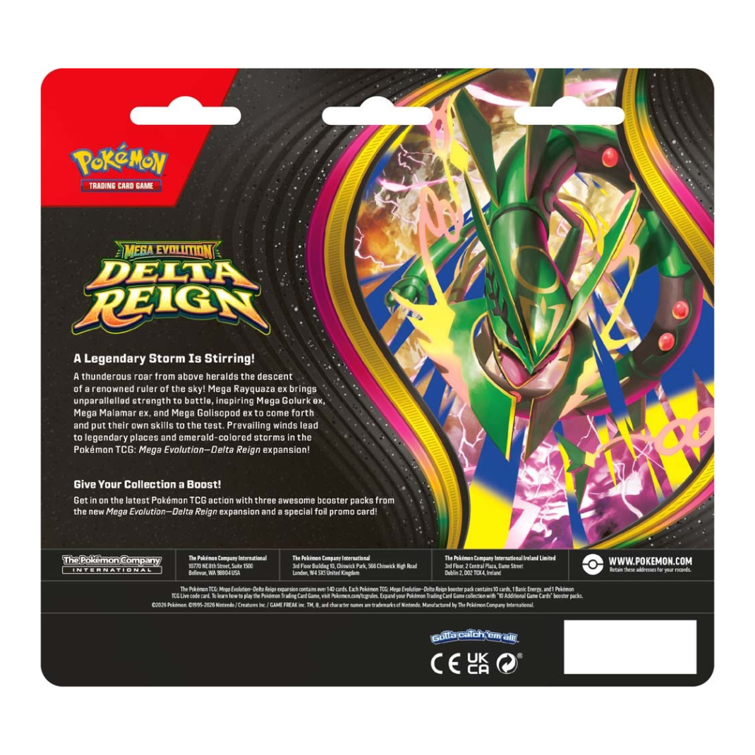 Pokémon TCG: Mega Evolution — Delta Reign Three-Booster Blister [ME06] Back