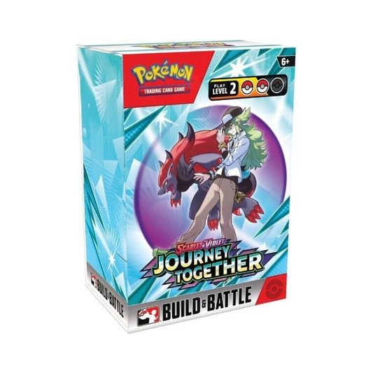 Get ready to battle with the Pokémon TCG Scarlet & Violet 9 Journey Together Build & Battle Box! Includes 40-card deck, 4 booster packs & an exclusive promo card. Perfect for all trainers!