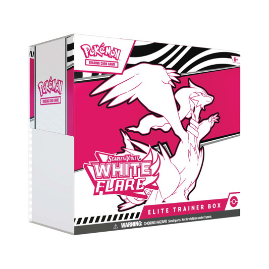 Pokémon TCG Scarlet & Violet—White Flare Elite Trainer Box – Includes 9 Booster Packs, Tornadus Promo Card, and Reshiram-Themed Accessories