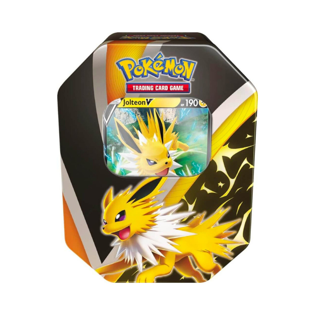 Pokémon TCG Eevee Evolutions Tin with exclusive Vaporeon V Jolteon V Flareon V Black Star Promo foil card and 4 booster packs sealed - Hobby Collectors Australia