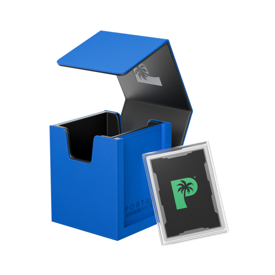 Palms Off Gaming: Portal Deck Box — Nexus 100+ | TCG Deck Box | Black, Red, Purple, Pink, Blue, Turquoise & Yellow