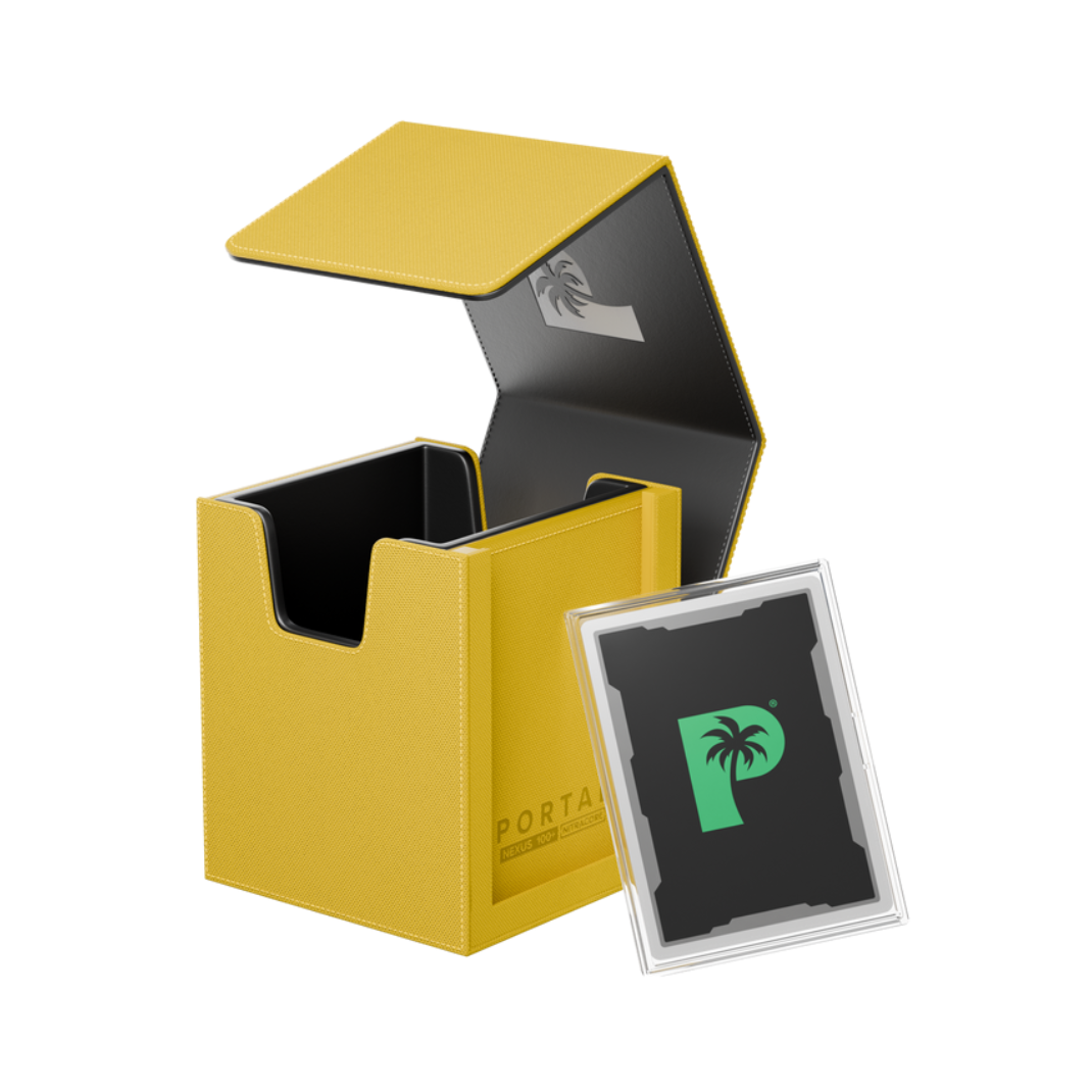 Palms Off Gaming: Portal Deck Box — Nexus 100+ | TCG Deck Box | Black, Red, Purple, Pink, Blue, Turquoise & Yellow