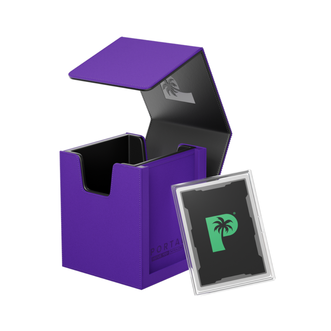 Palms Off Gaming: Portal Deck Box — Nexus 100+ | TCG Deck Box | Black, Red, Purple, Pink, Blue, Turquoise & Yellow