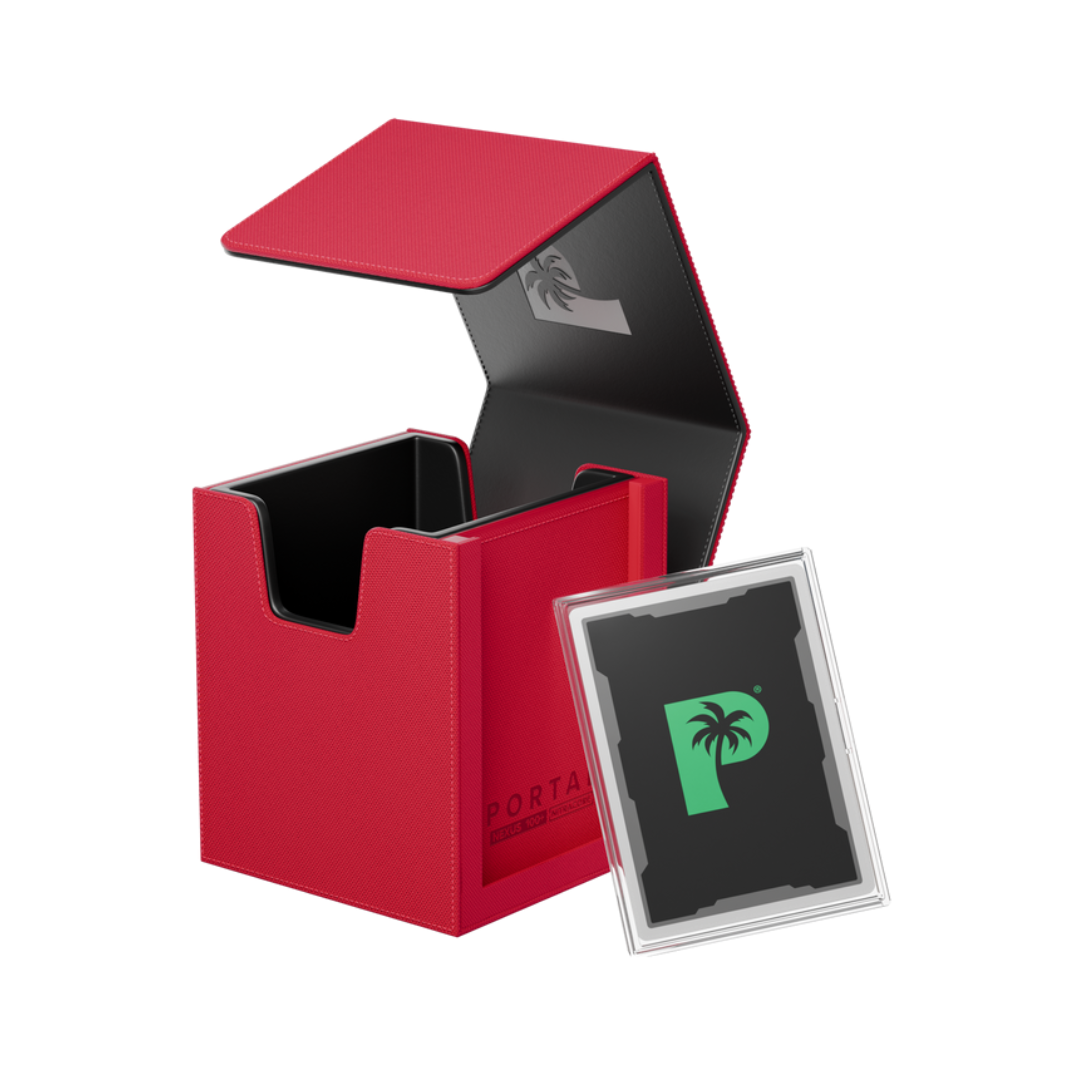 Palms Off Gaming: Portal Deck Box — Nexus 100+ | TCG Deck Box | Black, Red, Purple, Pink, Blue, Turquoise & Yellow