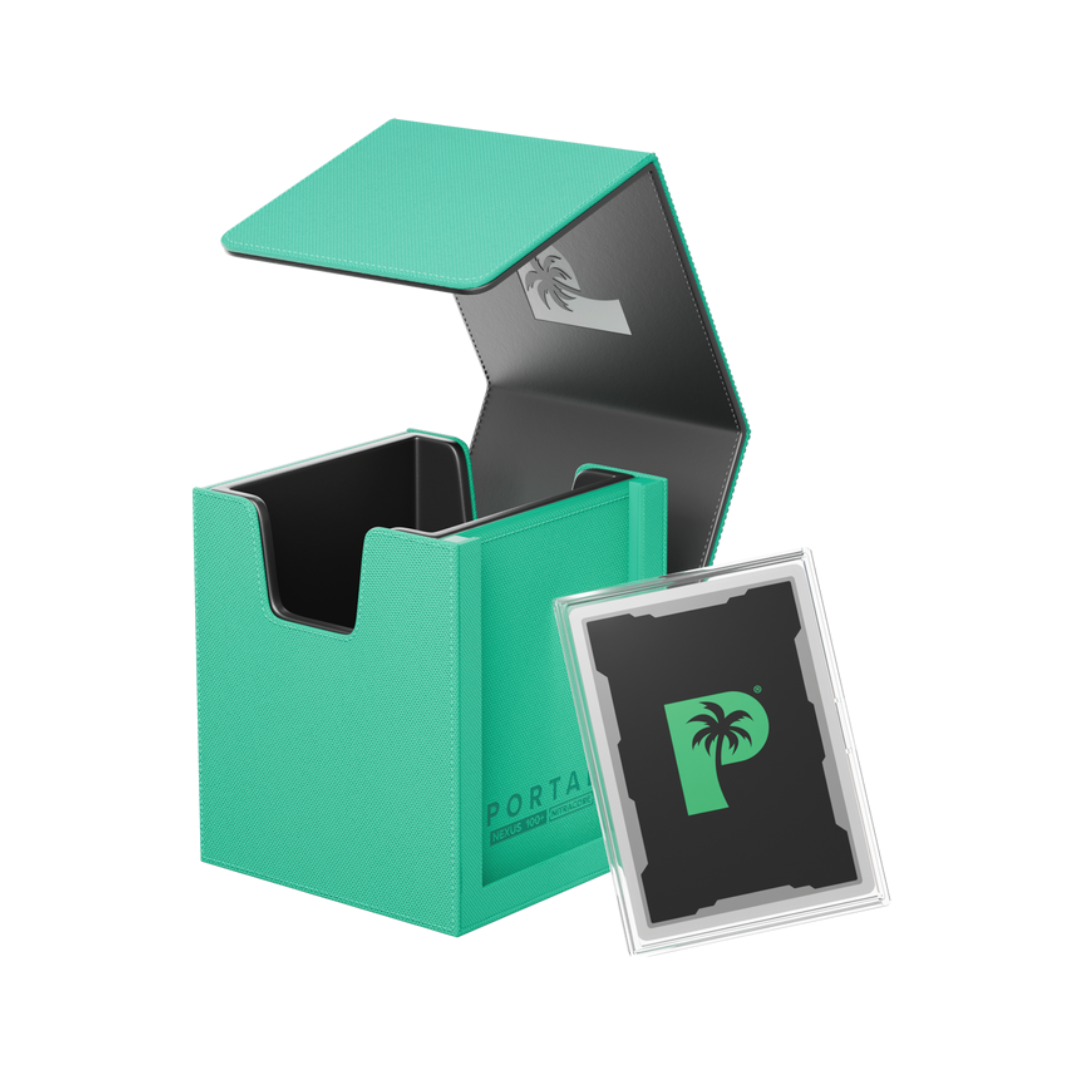 Palms Off Gaming: Portal Deck Box — Nexus 100+ | TCG Deck Box | Black, Red, Purple, Pink, Blue, Turquoise & Yellow