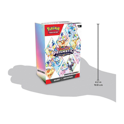 Pokémon TCG Prismatic Evolutions Booster Bundle – Scarlet & Violet 8.5 with 6 sealed packs.