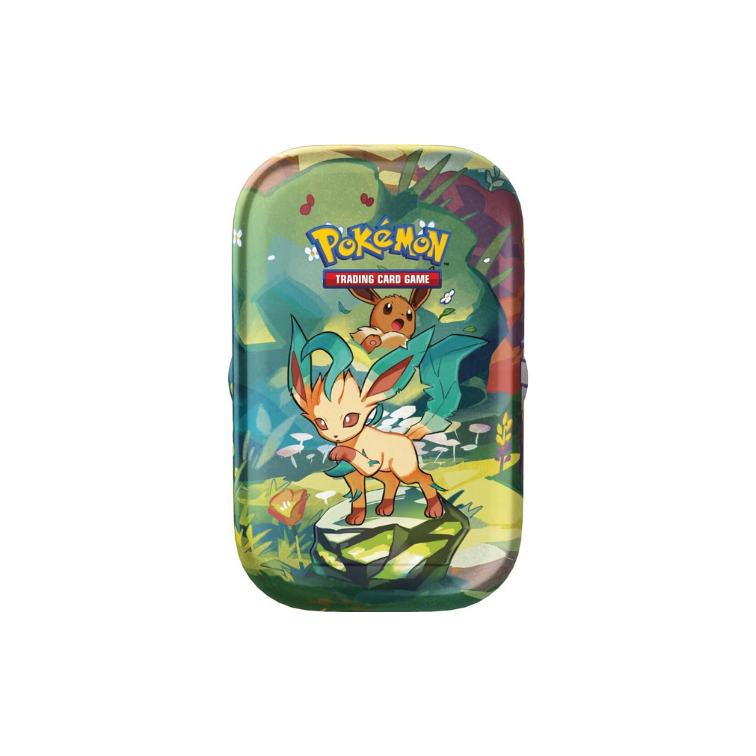 Pokémon TCG Prismatic Evolutions Mini Tin – Includes 2 booster packs and 1 art card in a Scarlet & Violet 8.5 themed collectible tin.