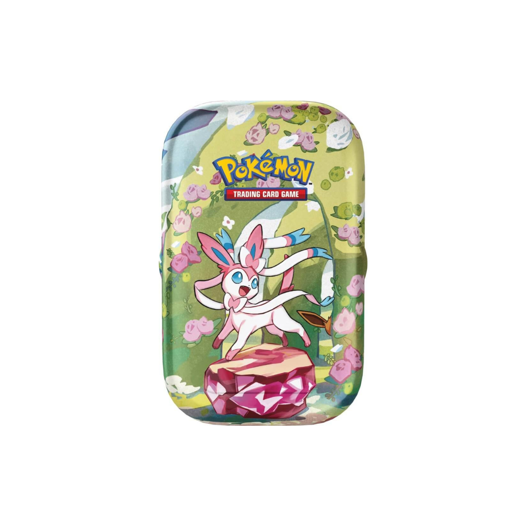 Pokémon TCG Prismatic Evolutions Mini Tin – Includes 2 booster packs and 1 art card in a Scarlet & Violet 8.5 themed collectible tin.