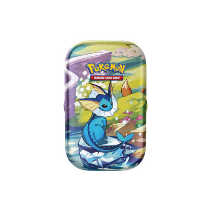 Pokémon TCG Prismatic Evolutions Mini Tin – Includes 2 booster packs and 1 art card in a Scarlet & Violet 8.5 themed collectible tin.