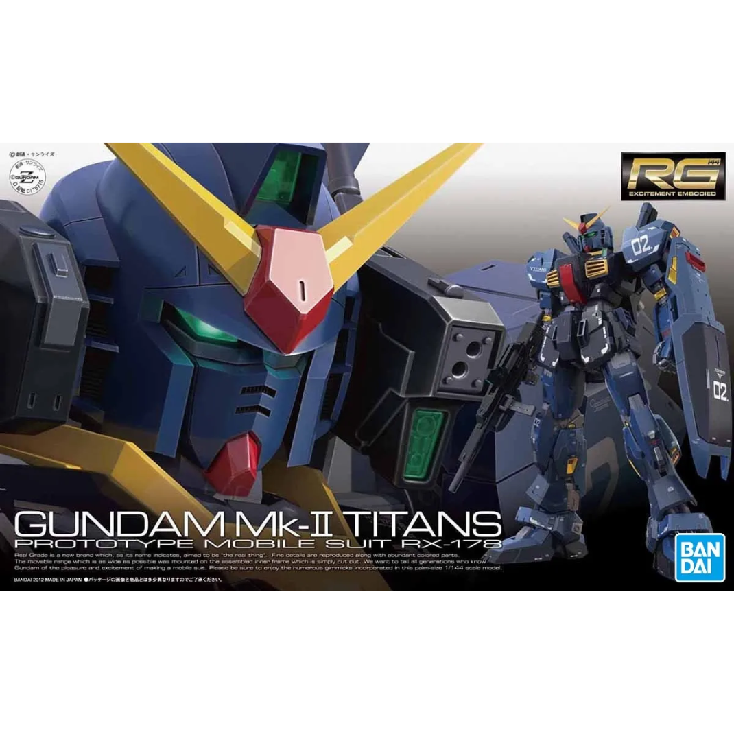 Box art for the RG RX-178 Gundam MK-II Titans gunpla kit