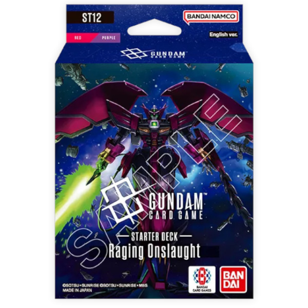 Gundam Card Game Starter Deck Display Raging Onslaught ST12 packaging