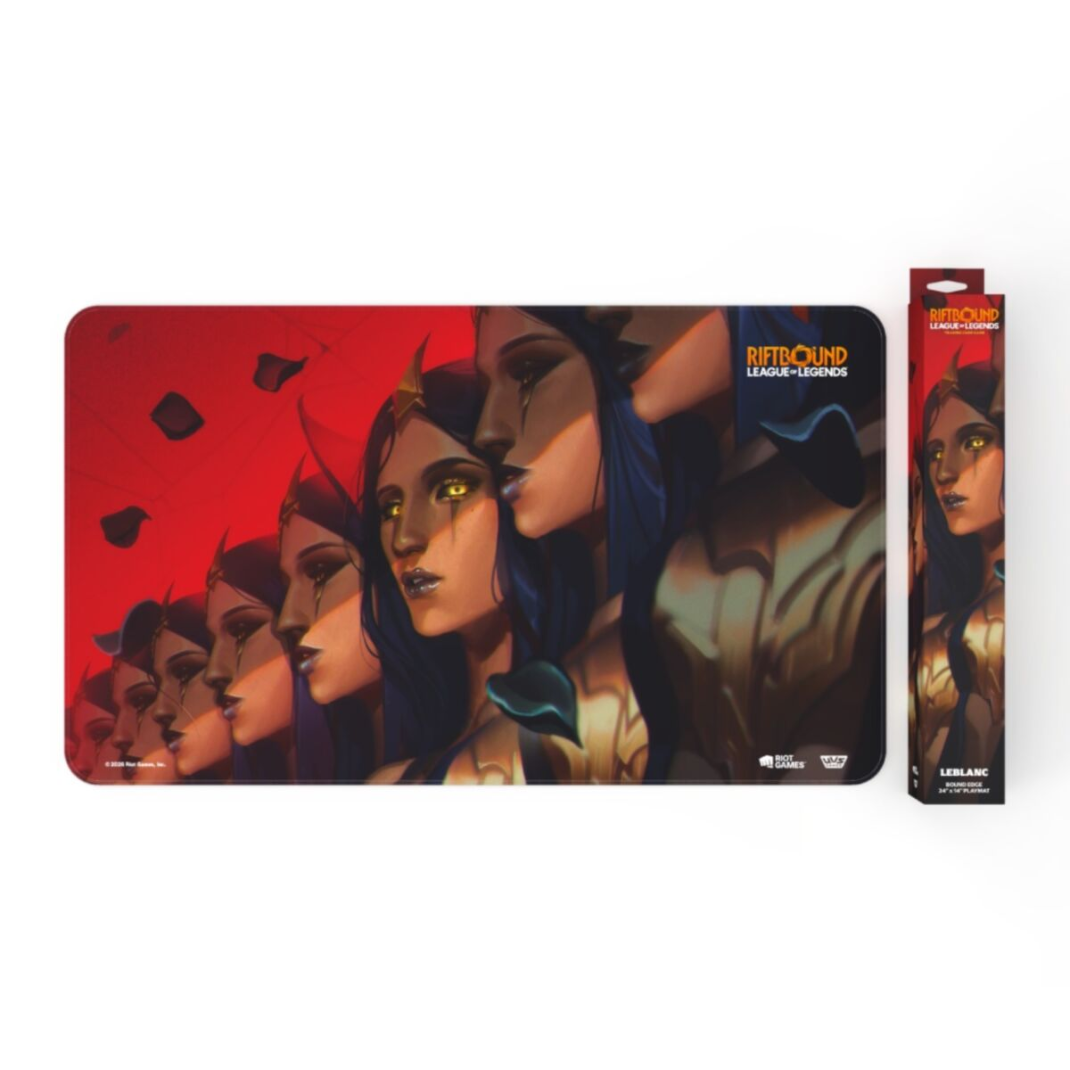 Riftbound League of Legends TCG Unleashed Playmat LeBlanc Deceiver 24x14 inch neoprene bound edge official Riot Games - Hobby Collectors Australia