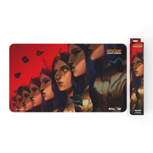 Riftbound League of Legends TCG Unleashed Playmat LeBlanc Deceiver 24x14 inch neoprene bound edge official Riot Games - Hobby Collectors Australia