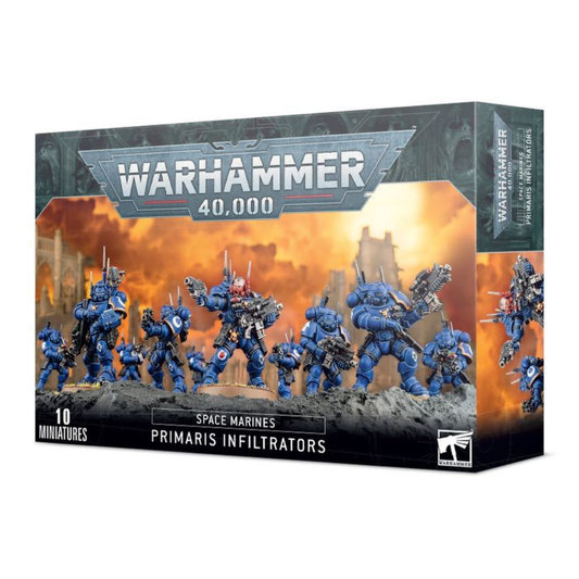 Warhammer 40K Space Marines Infiltrator Squad miniatures assembled