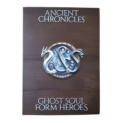 The Sword & Sorcery: Ghost Soul Form Heroes expansion box, showing five translucent blue miniatures alongside the new Background Talent and Remembrance cards.