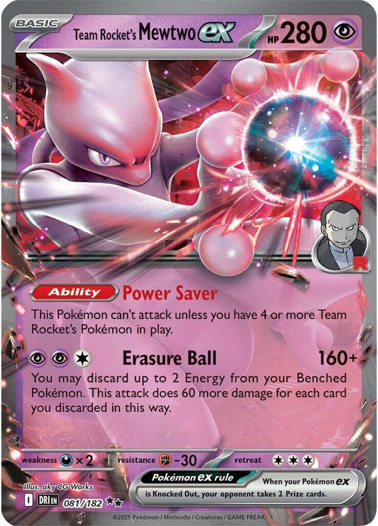 Team Rocket's Mewtwo Ex (081/182) - Scarlet and Violet Series - Destined Rivals - Double Rare - Pokemon