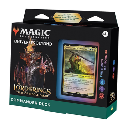 Packaging for the four individual decks: Riders of Rohan, Food and Fellowship, Elven Council, and The Hosts of Mordor.