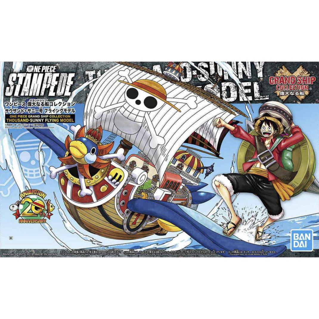 Bandai One Piece Grand Ship Collection 15 Thousand Sunny Flying Model Emperor Penguin Mode snap fit model kit One Piece Stampede display stand