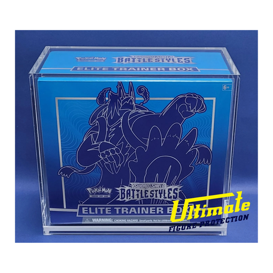 Ultimate Figure Protection Pokémon Elite Trainer Box Acrylic Case with magnetic lid for sealed ETB protection at Hobby Collectors Australia