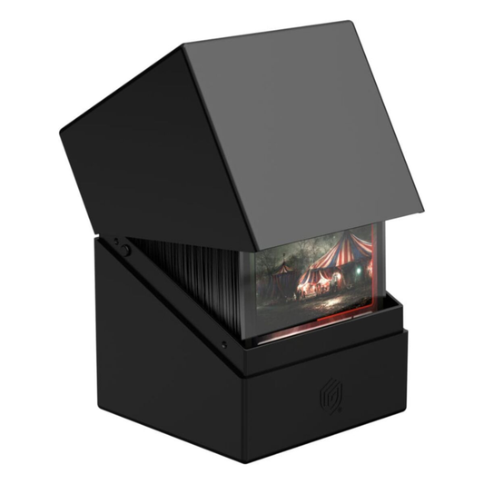 Ultimate Guard Deck Box Boulder 100+ shown in a solid, durable translucent finish in black.