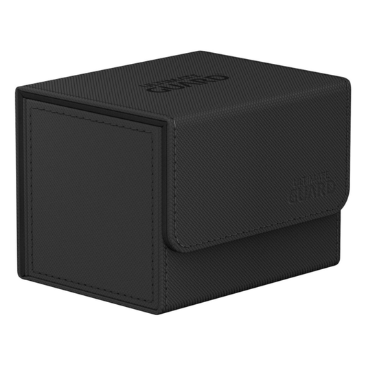 Ultimate Guard XenoSkin Monocolor Sidewinder 100+ Deck Box in a premium textured finish with magnetic closure in black.