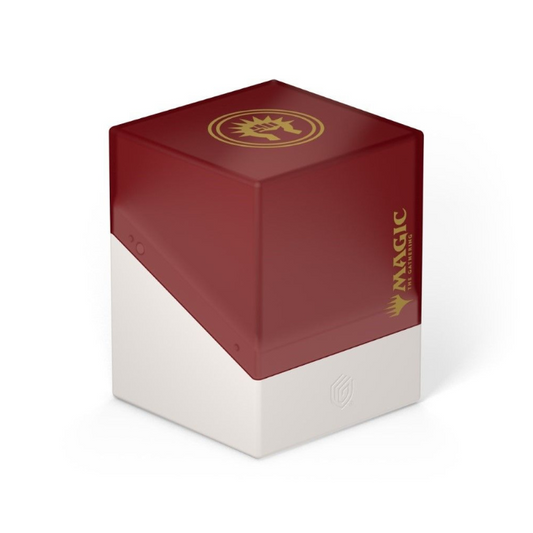 Ultimate Guard Boulder 100+ Deck Box featuring the Boros guild emblem in red from MTG Guild Summit series.