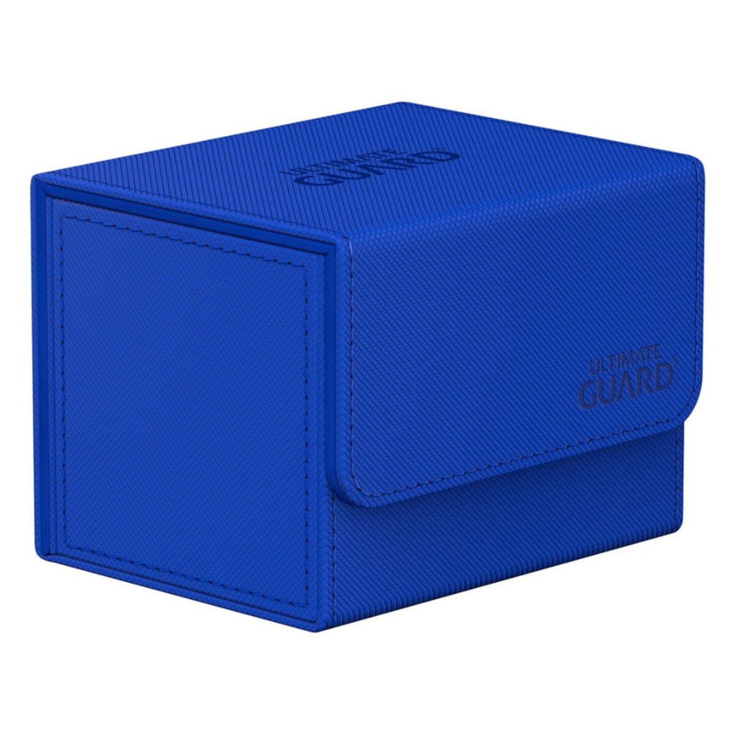 Ultimate Guard XenoSkin Monocolor Sidewinder 100+ Deck Box in a premium textured finish with magnetic closure in blue.