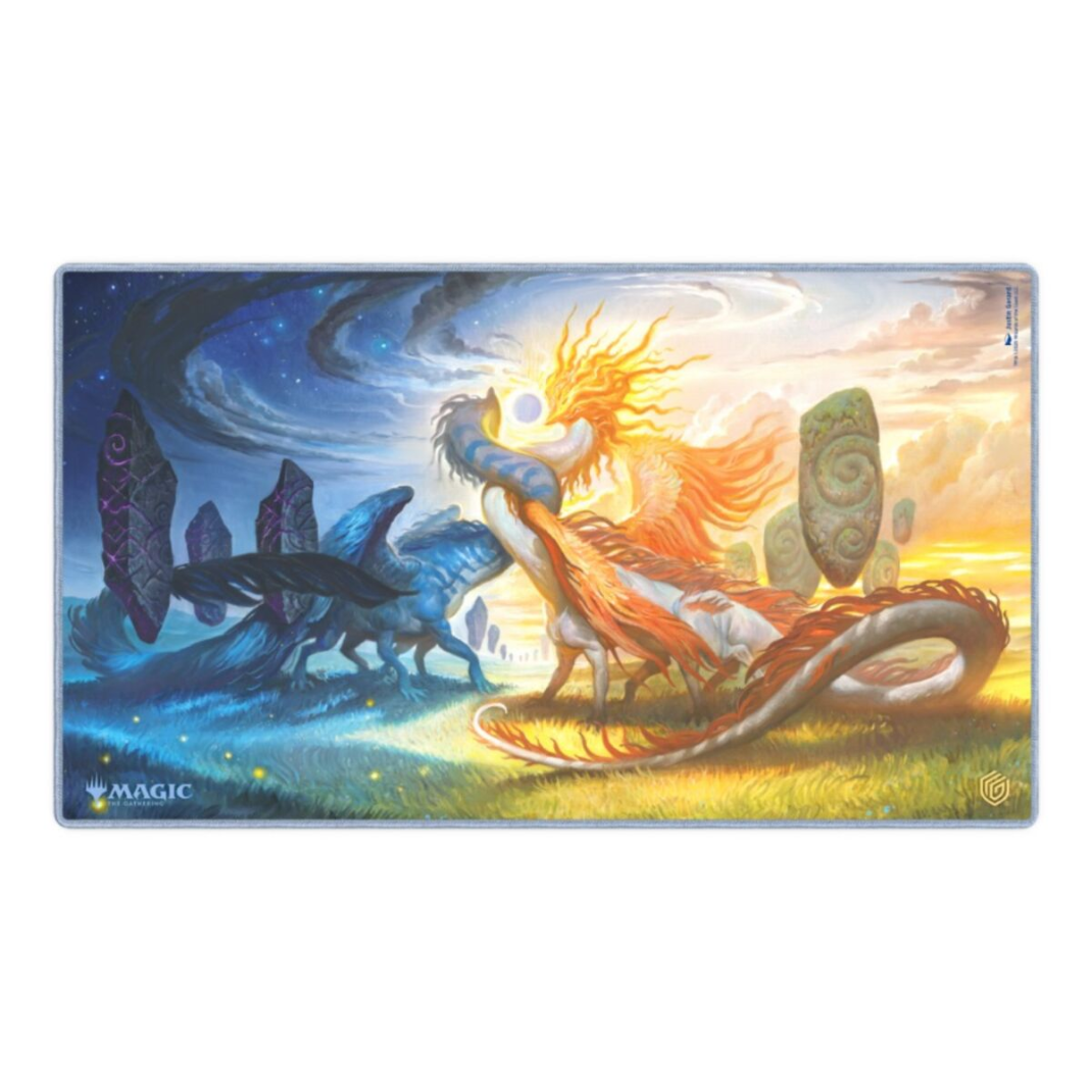 Ultimate Guard Celestial Reunion Playmat featuring the Lorwyn Eclipsed celestial landscape artwork.