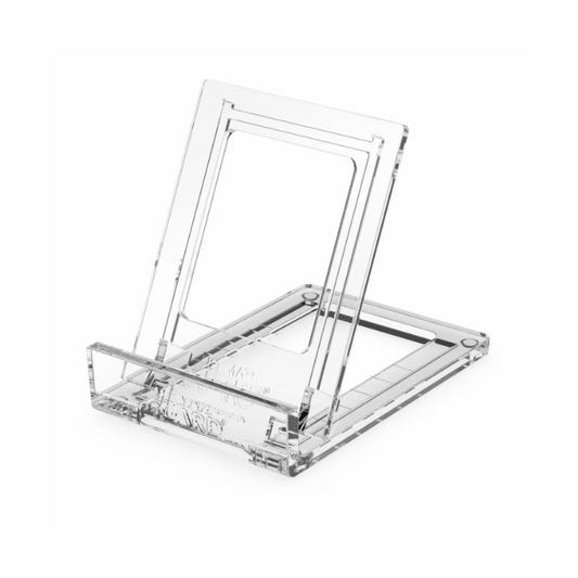 Ultimate Guard Slider Stands holding magnetic card cases for collectible TCG cards.