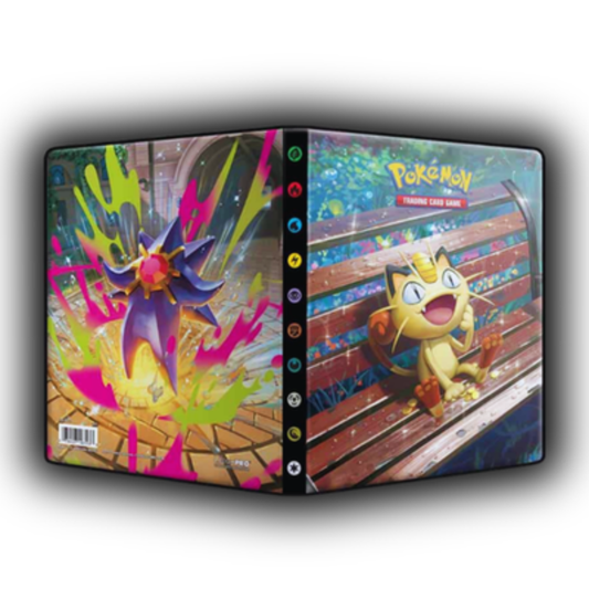 Ultra PRO Pokemon Mega Evolution Perfect Order 4-Pocket Portfolio Meowth front cover Mega Starmie back cover 80 cards archival-safe - Hobby Collectors Australia