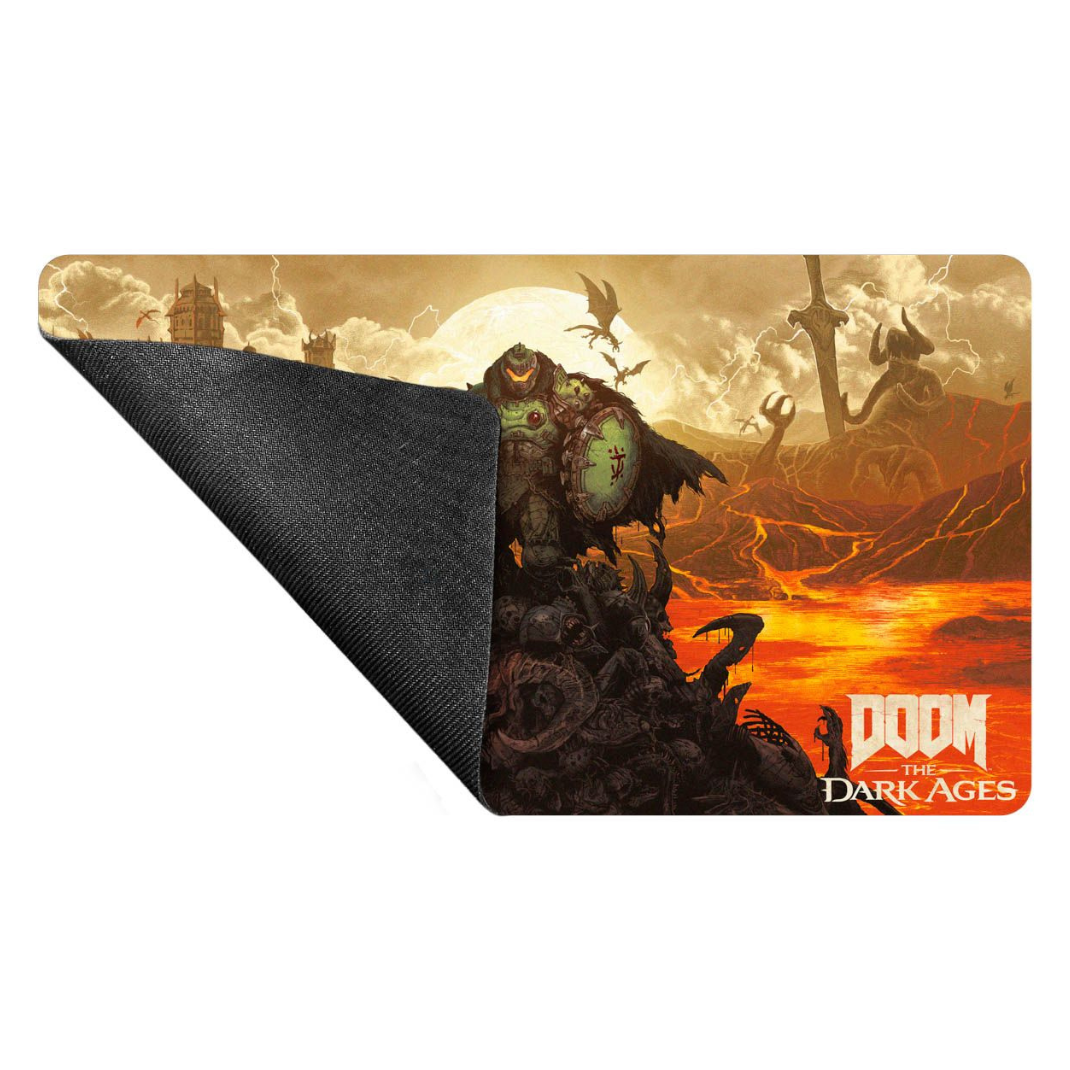 Ultra Pro DOOM Playmat 2 (UP16617) featuring official Bethesda artwork of the DOOM Slayer in action