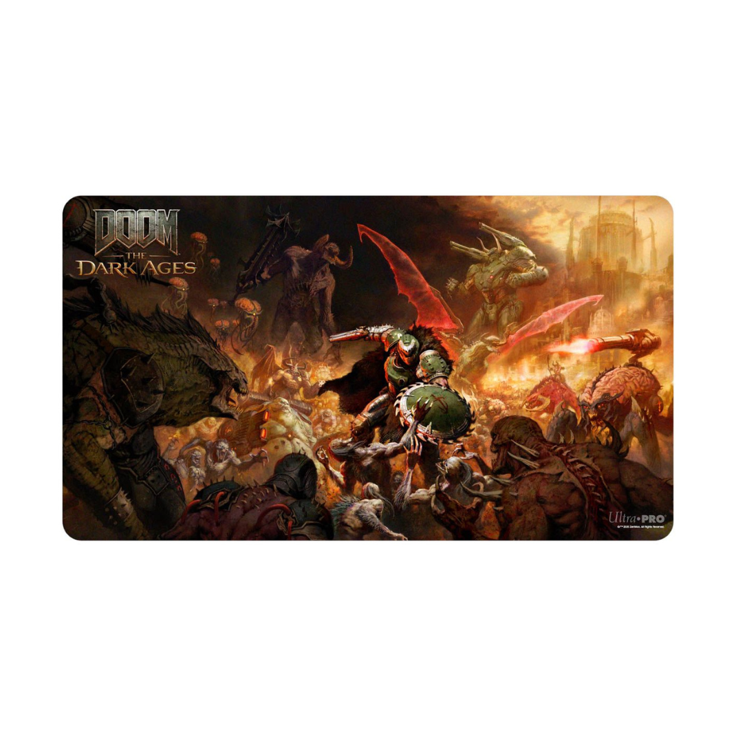 Ultra Pro DOOM Playmat (UP16616) featuring official Bethesda artwork and non-slip rubber backing