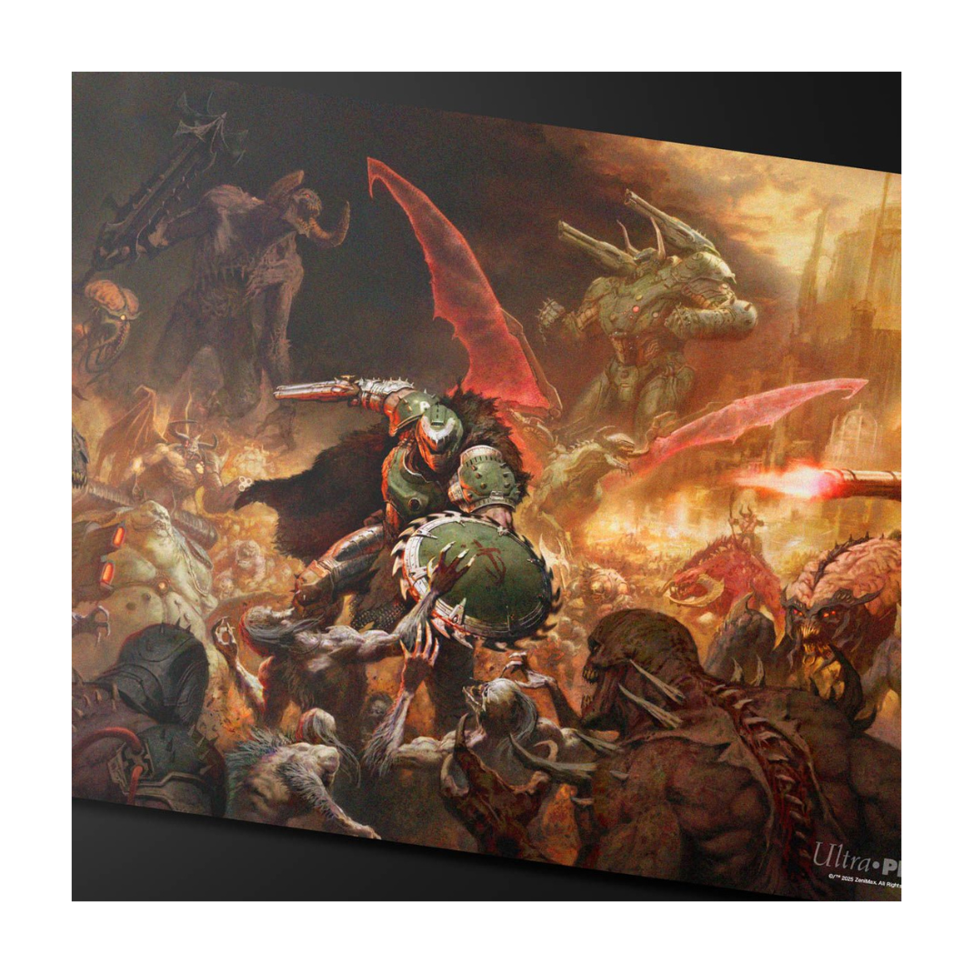 Ultra Pro DOOM Playmat (UP16616) featuring official Bethesda artwork and non-slip rubber backing