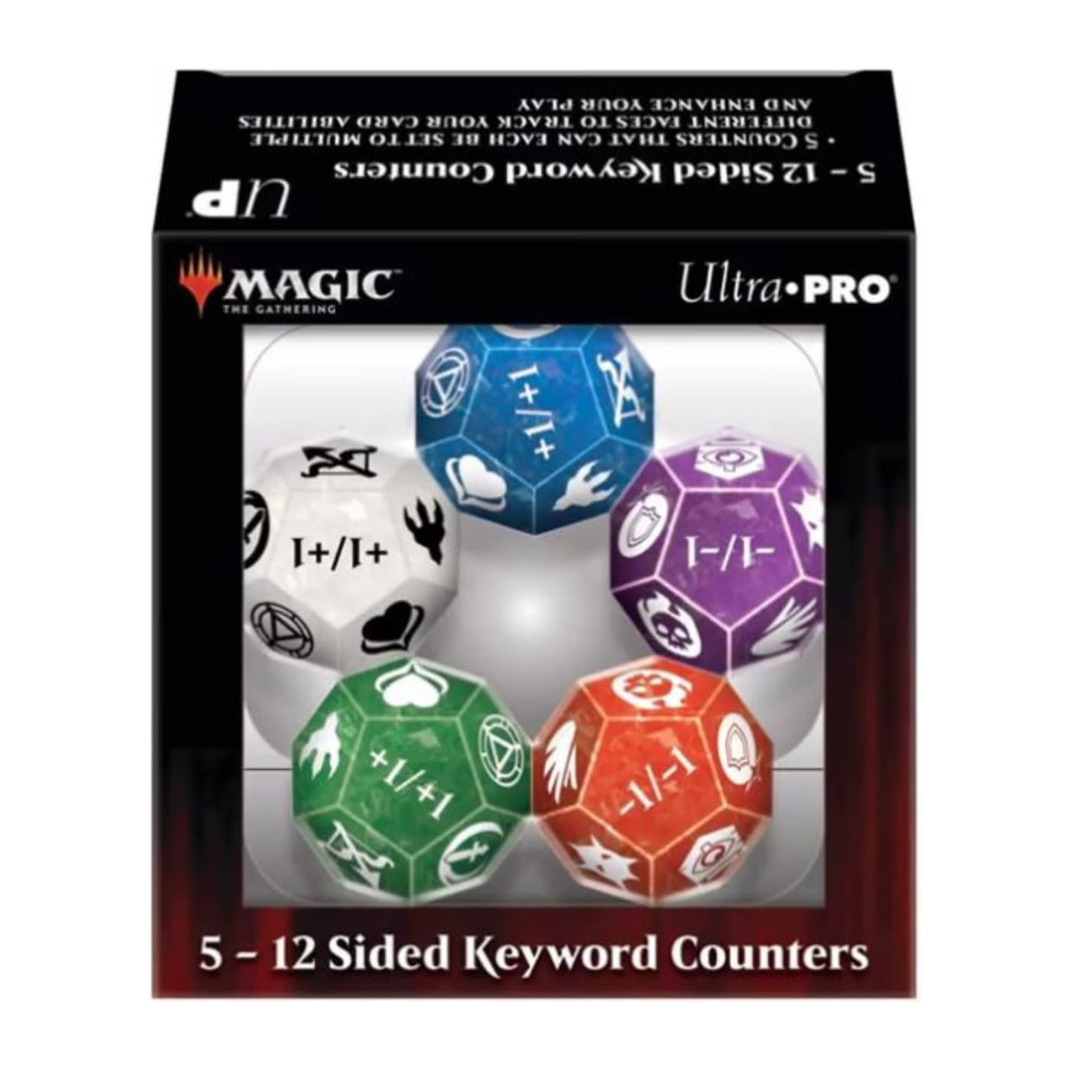 Ultra Pro 12-Sided Keyword Counters – acrylic gaming dice for Magic: The Gathering and other TCGs