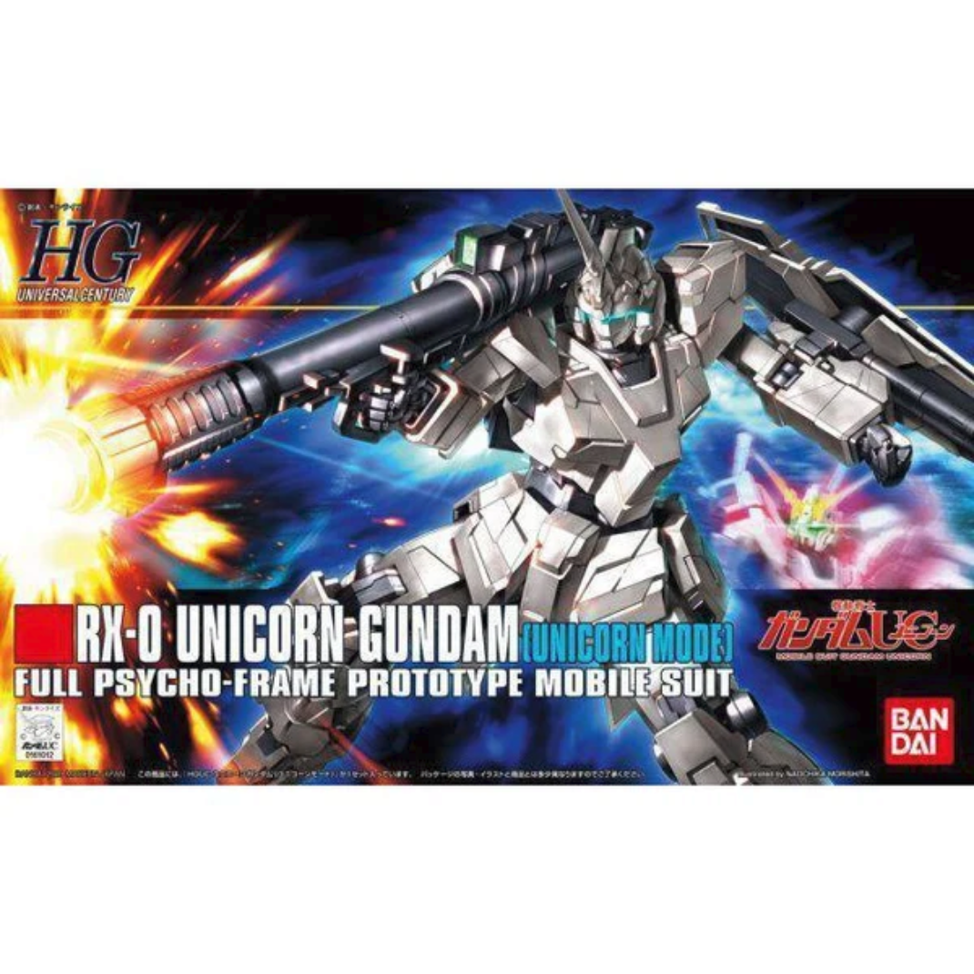 Bandai HGUC RX-0 Unicorn Gundam Unicorn Mode model kit box art