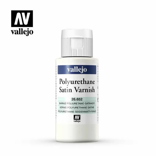 Vallejo Satin Varnish 60ml Bottle – Water-Based Polyurethane Acrylic Finish