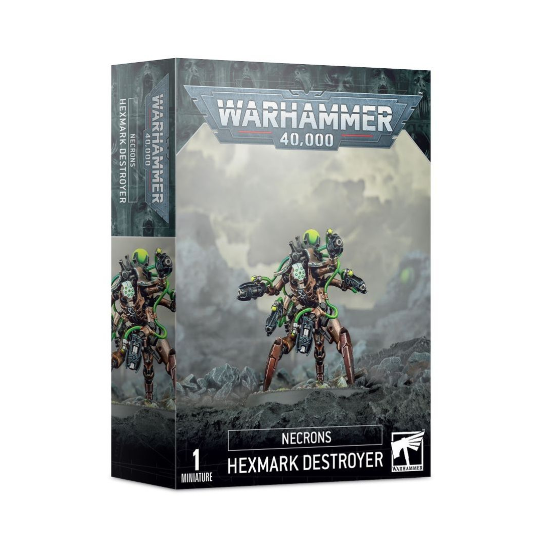 Necrons Hexmark Destroyer model kit – six enmitic disintegrator pistols, choice of two heads, 50 mm base