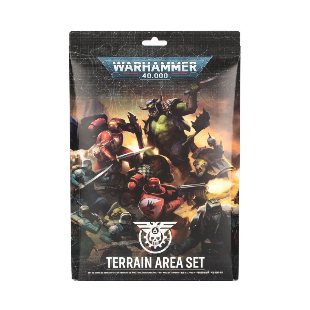 Warhammer 40000 Terrain Area Set 2026 16 double-sided card templates 5 sizes 11th edition official Games Workshop terrain footprints