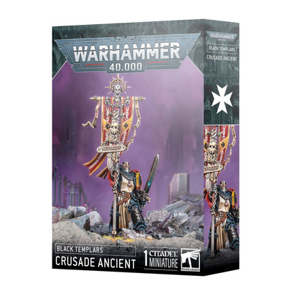 Warhammer 40,000 Black Templars Crusade Ancient miniature packaging on a white background